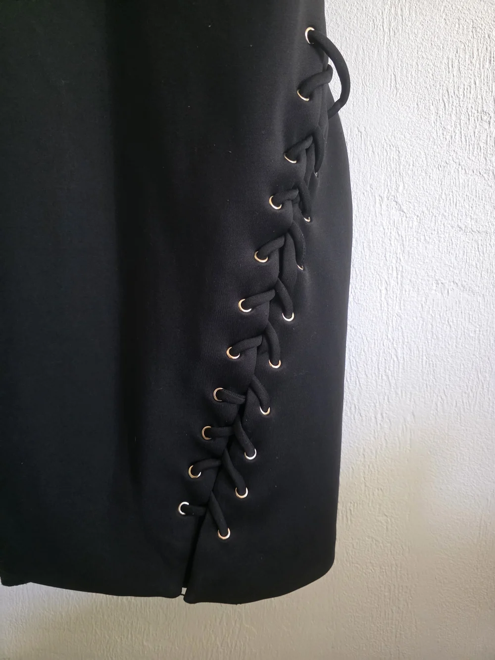 GUESS Los Angeles Black Side Lace Up Mini Dress - Edgy LBD Bodycon